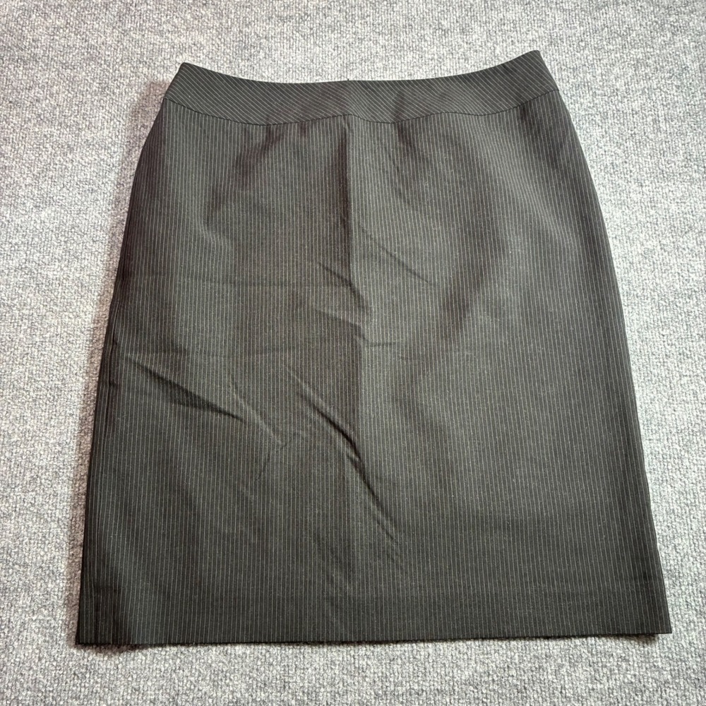 Tahari ASL Pencil Skirt Womens‎ 10 Gray Pinstripe Career Office Lined